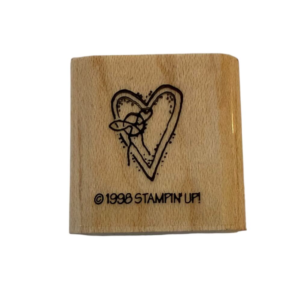Stampin' Up! Vintage 1998 Mini Heart Crafting Rubber Stamp
